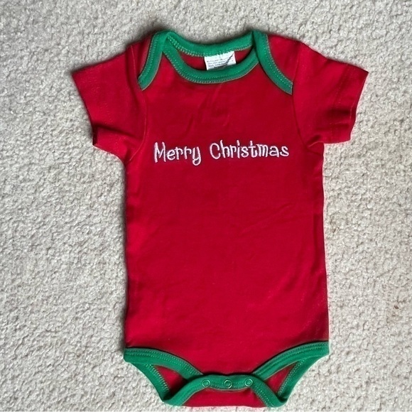 Baby Christmas Onesie Merry Christmas 0-3 Months Unisex 100% Cotton - Picture 5 of 7